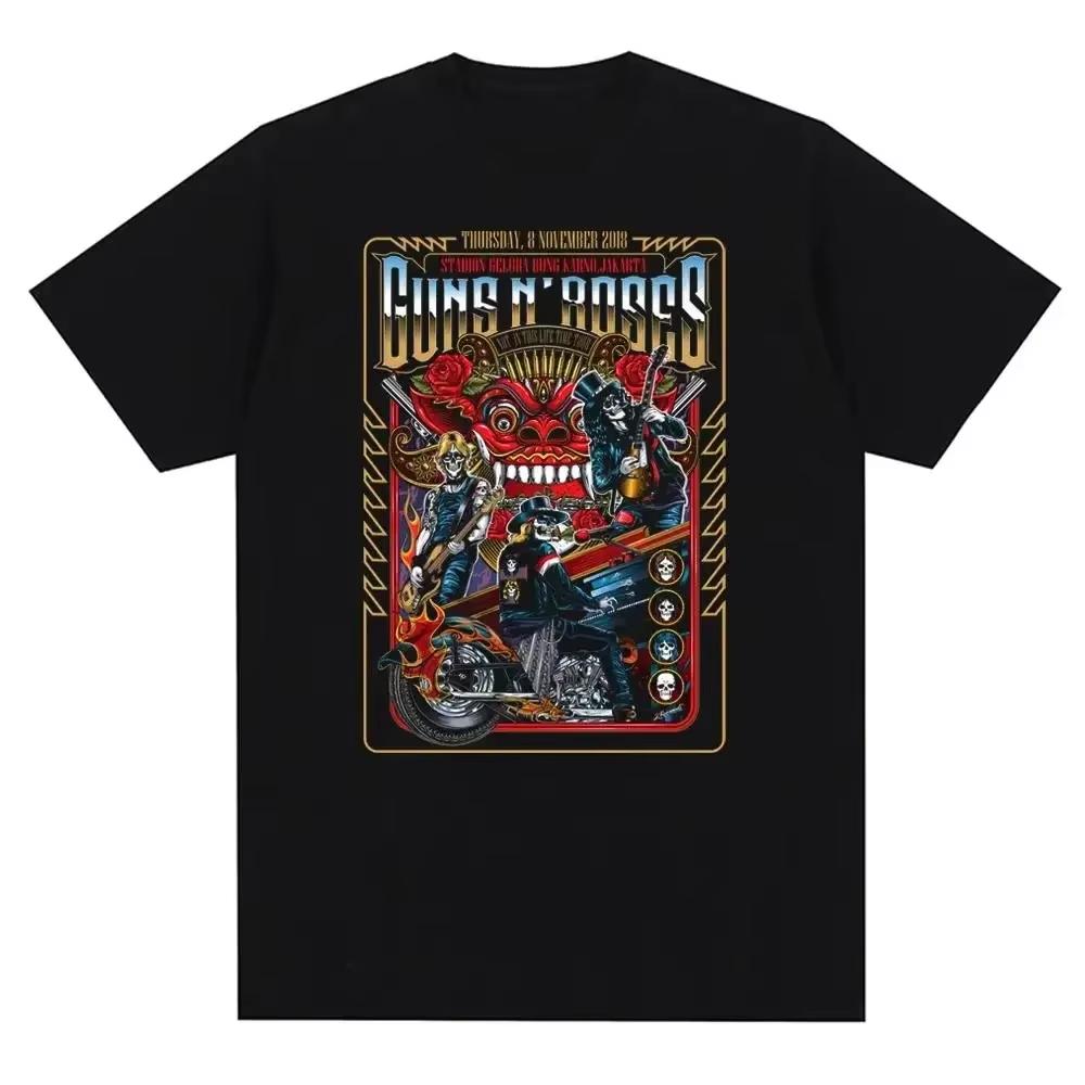 Guns N Roses Graphic Print T Shirt Vintage Rock Band Streetwear Unisex Unisex Oversized Short Sleeve Fashion Crew Neck Tees Unisex