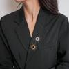 Vintage Zircon Sun Brooch Banquet Metal Glossy Brooch Long Hollow Sun Pin  Party
