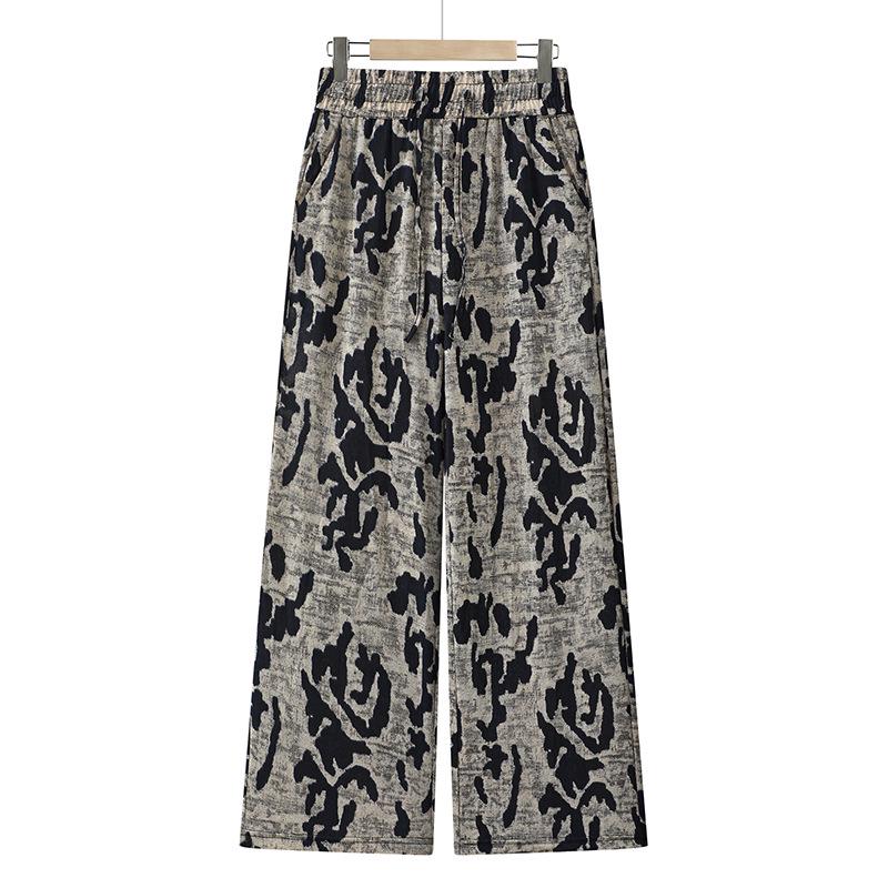 

Breathable Printed Elastic Waist Straight-Leg Trousers for Middle-Aged & Elderly Women 4XL [Recommended 125-140 kg]