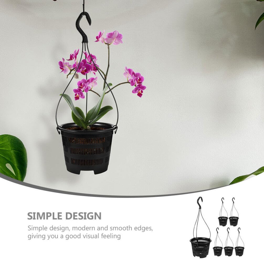 FRCOLOR Hanging Set of Hanging Breathable Flower Thickened Hanging Planter Pots for Orchid Hanging Indoor Hanging Decorative Flower Pots Baskets, 6,