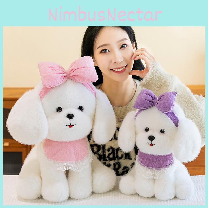 Dog Teddy Bowknot Plush Toy Stuffed Animal Doll Bedroom Decoration Gift Kids