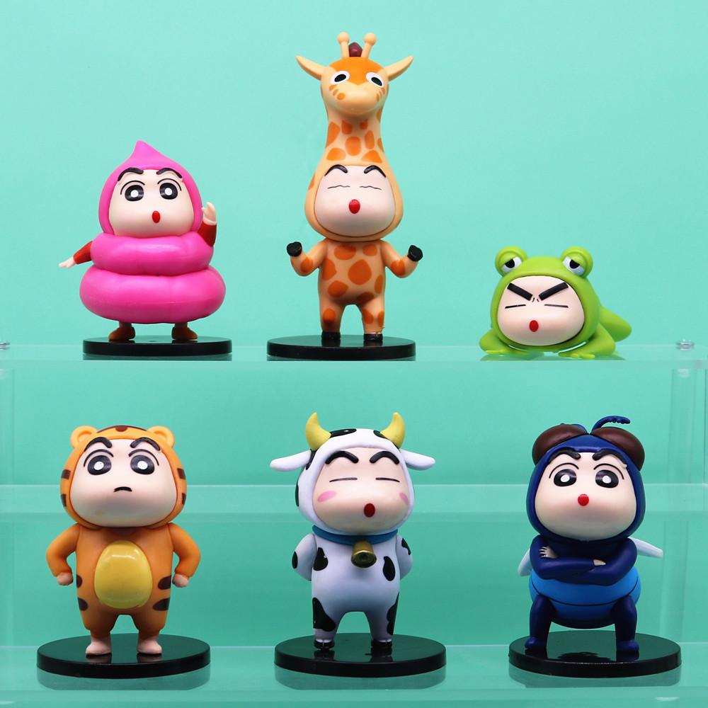 Fun Crayon Shin Chan Frog Tiger Cow Giraffe Shaped Animal Theme Model For Fans And Collectors
