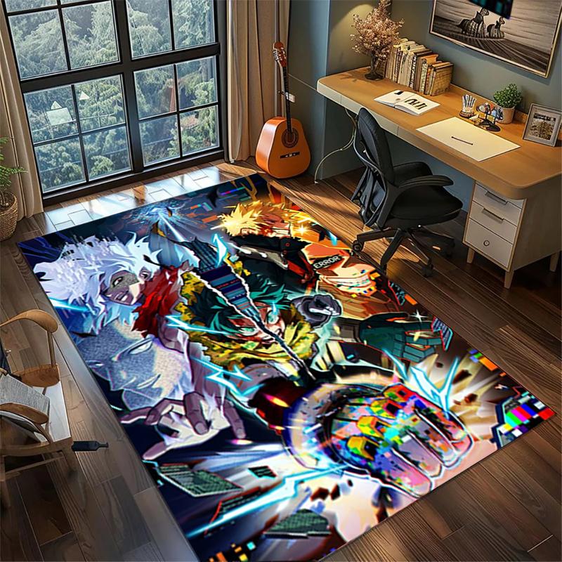 Tappeto Grande per Camera da Letto My Hero Academia Tappeto da Area Antiscivolo Lavabile Decorazione Stanza Gamer