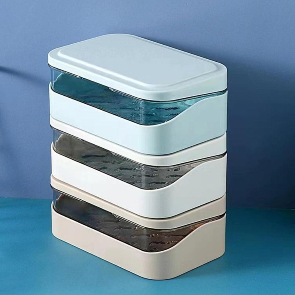 Simple Transparent Flap Drainage Box Bathroom Toilet Waterproof Soap Storage Box Dormitory Home Travel Large Soap Dish