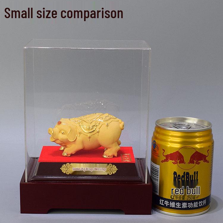 Velour Golden Pig Ornament: Wealth-Attracting Chinese Zodiac Home Decoration & Gift