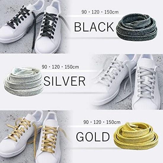 Aktika shoelaces metallic glitter approximately 10mm wide made Japan dance sneakers crystal