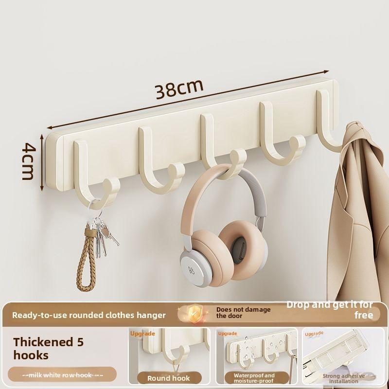 No-Drill Adhesive Wall-Mounted Bathroom Coat Hook with No-Trace Design