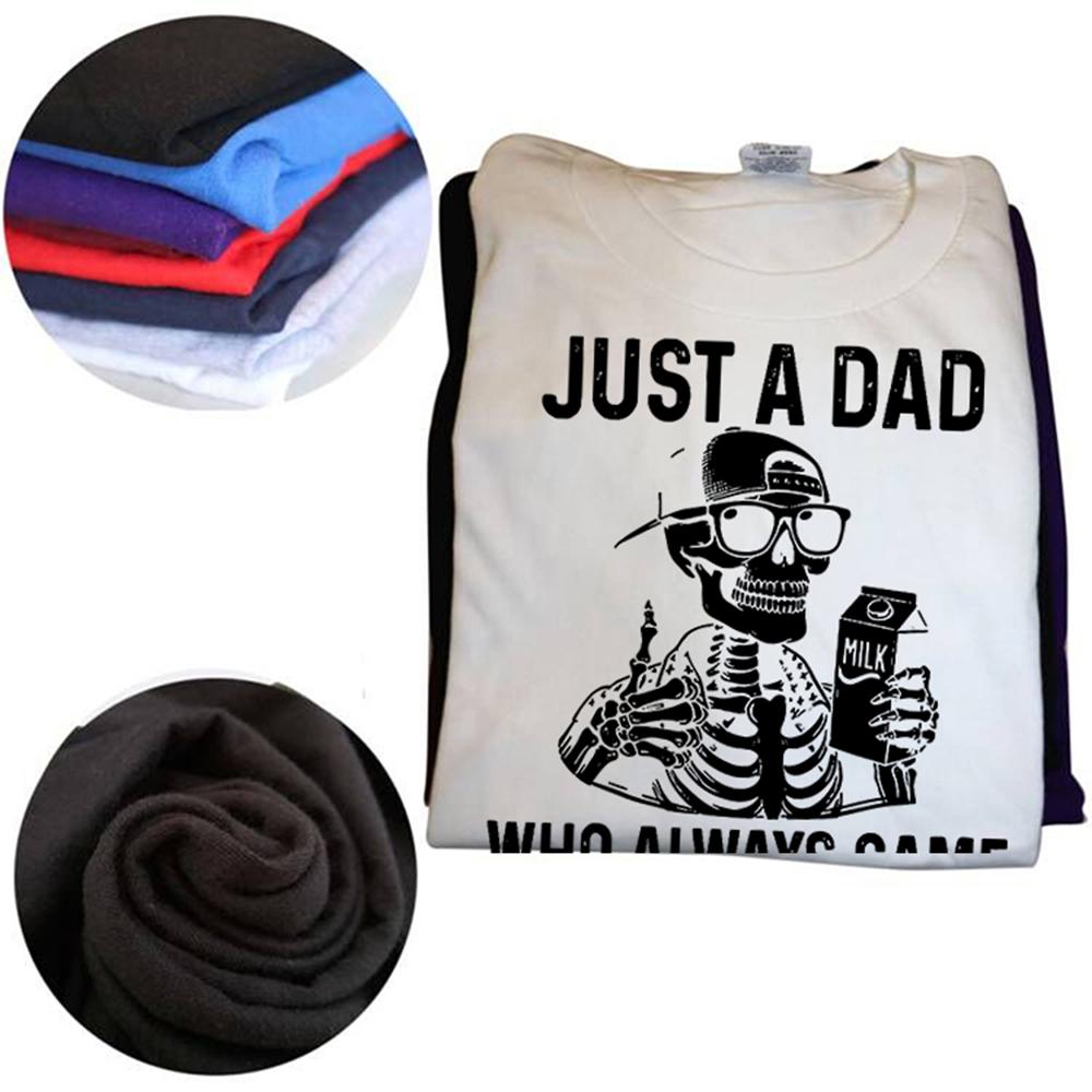Funny Just A Dad Who Always Came Back with The Milk Fathers Day T Shirts Mens Clothing Fashion Casual Loose Oversized T Shirt
