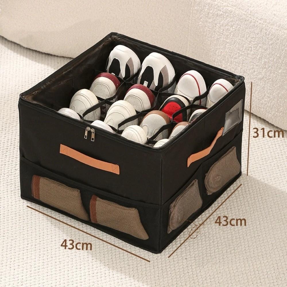 Staubdichte Schuhaufbewahrungsbox Feuchtigkeitsbeständige Waschbare Stoffschuhbox Faltbare PP-Platten Schuh-Organizer-Box Schuhschrank