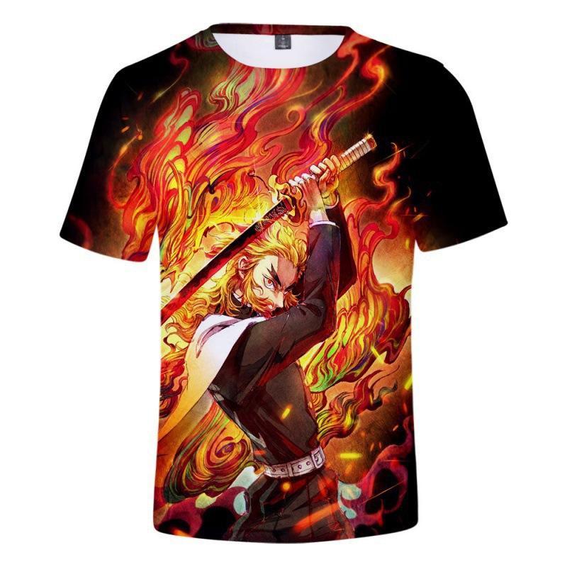 Letní Nová Série Ghost Slayer Dětské Oblečení 3D Barevný Tisk Ležérní Módní Pohodlné Tričko s Krátkým Rukávem