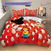 Minion Eyeballs Printed 3pcs Bedding Set Soft Microfiber 1 Duvet Cover And 2 Pillowcases Home Bedroom Decor Xmas Gift Q1155