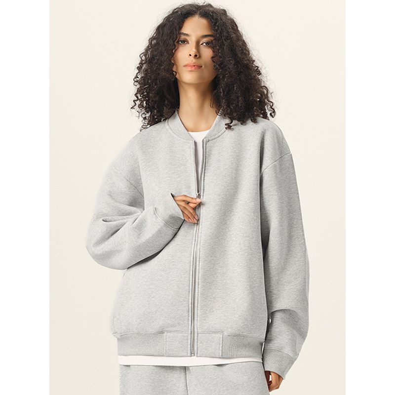 Baseball Collar Jacket for Men, Fleece-Lined, 2025 New Spring and Autumn Youth Trendy American Style Zip-Up Cardigan Sweatshirt for Men