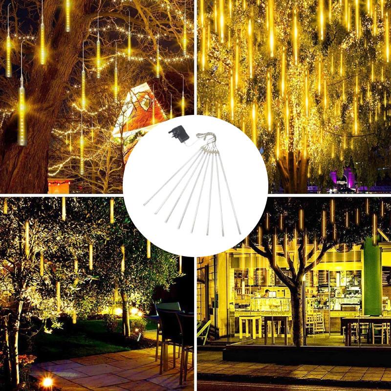 Meteor Shower Star Rain Lights 30cm 8 Tubes Falling Christmas Outdoor Party Tree