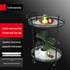 2-Tier Mobile Serving Cart with Tempered Glass