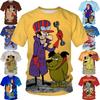 Summer Fashion Cartoon Character 3D Printing Men's Short-sleeved T-shirt Hip-hop Unisex Casual Round Neck T-shirt Top Streetwear