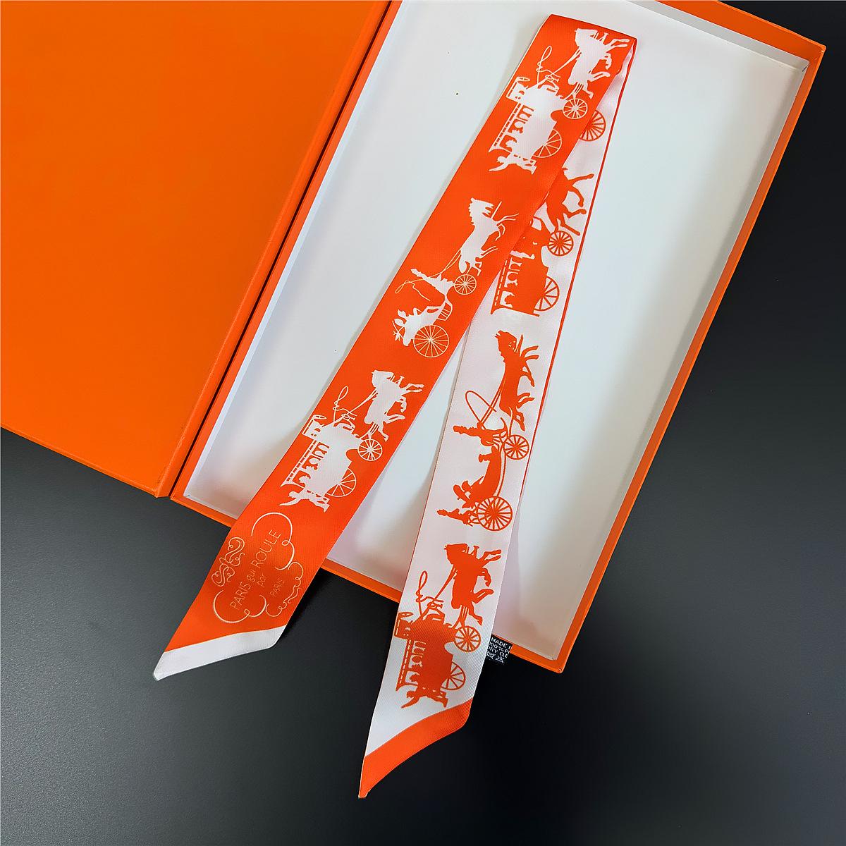 Korean Style Women s Twill Silk Scarf Ribbon 90cm