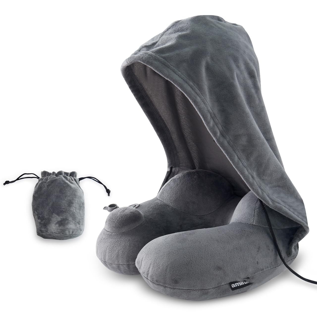 

amifun Подушка для шеи для самолетов и Подушка для шеи из пены с памятью с Дорожной портативной подушкой для автомобиля Удобная для путешествий Хорошая для снятия скованности Популярная серый