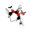 Halloween Deer Antlers Headband With Bat Butterfly Detail And Black Floral Branch Hair Ornament For Costume Parties