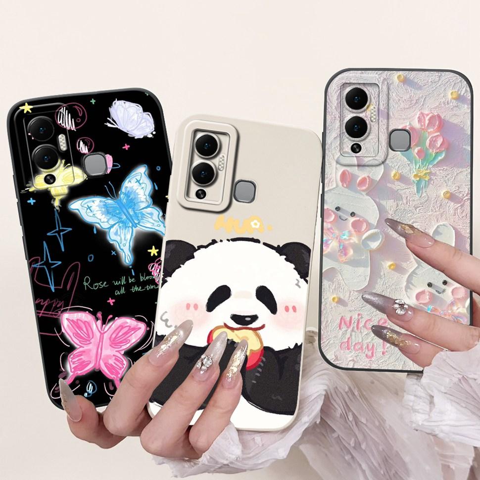 For Infinix Hot 12 Play Case Lovely Panda Painted Soft Silicone Phone Cover Case For Infinix Hot 12 Hot12 Play Fundas Capa Bags