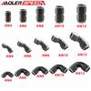 Universal AN4 AN6 AN8 AN10 AN12Female To Female Union Aluminum 0/45/90Degrees Hose Fitting Adaptors Elbow Oil Cooler Connectors