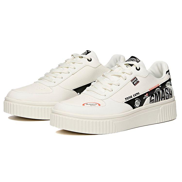 Anta Lifestyle Series Non-Slip Durable Low-Top Skate Shoes Men Sneakers White Black 111948021R-1