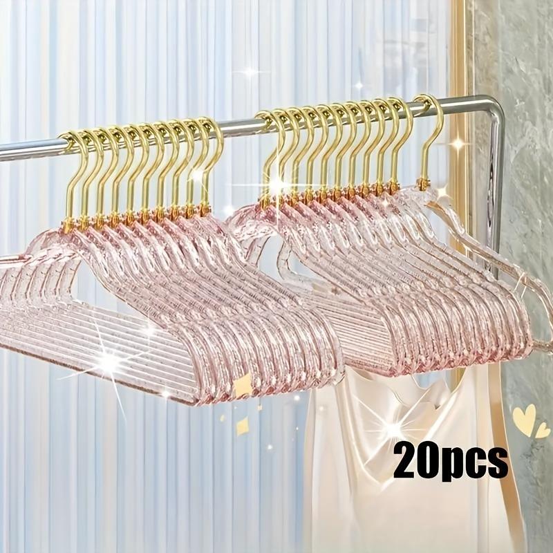 Premium Crystal Clear Plastic Hangers -  Hangers for Wardrobe Organization,Garment Storage,Smooth & Durable,Home & Apartment Use