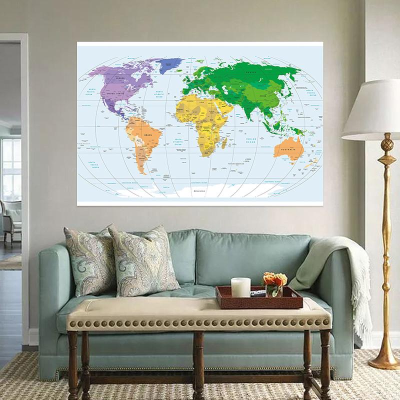 Wall Map Theme Series Background Cloth World Map Poster Wall Decor School Travel Supplies
