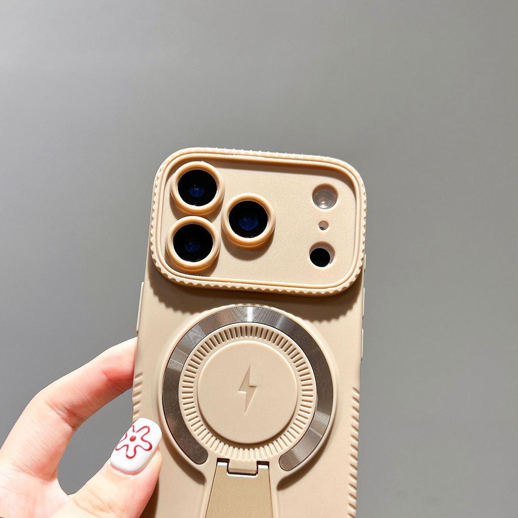 Applicable to iPhone17Pro mobile phone case magnetic suction bracket Apple 16Pro soft case 15 all-inclusive anti-drop 14 protective case