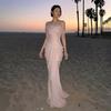 2026 European and American French senior vacation sexy perspective mesh tube top design sense slim temperament dress