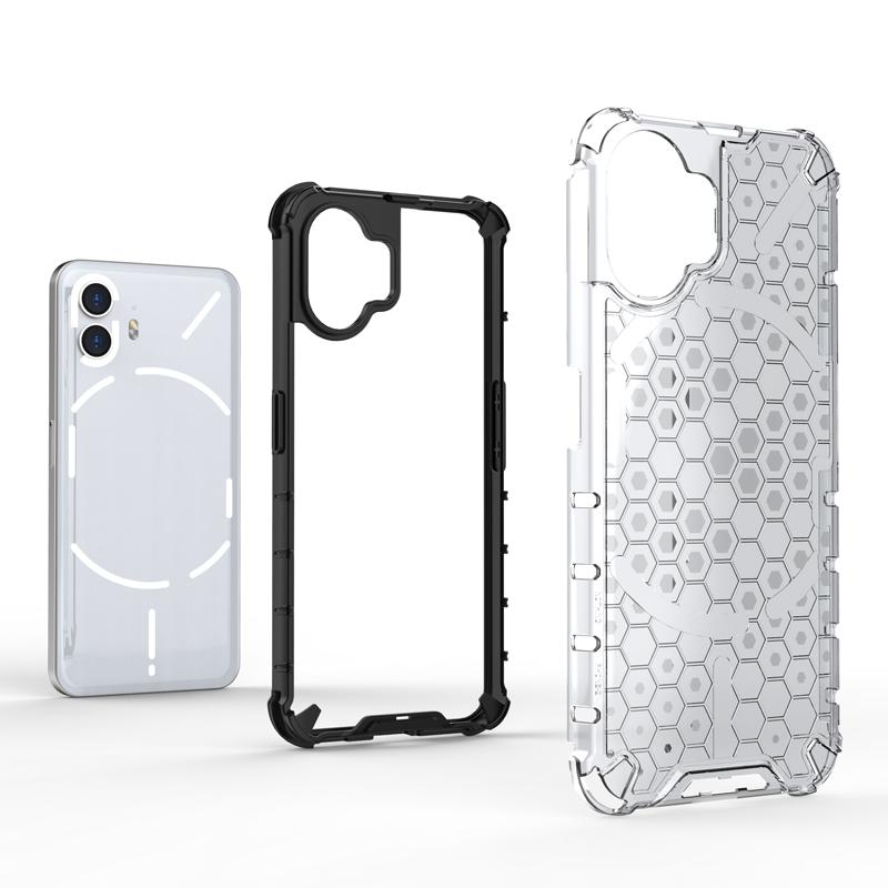 For Nothing Phone 2 1 Case Honeycomb Bumper Shield Transparent Protective Clear Phone Cover For Nothing Phone 2