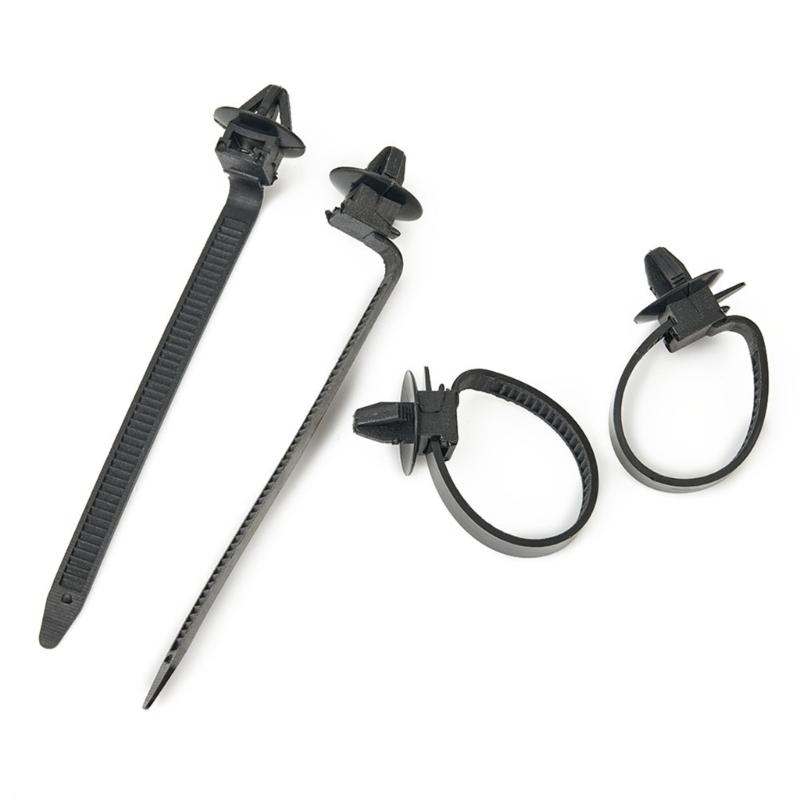 Quick Release Cable Zip Ties Cable Clips for Vehicle Wire Securing Easy Installation Nylon Fasteners Black