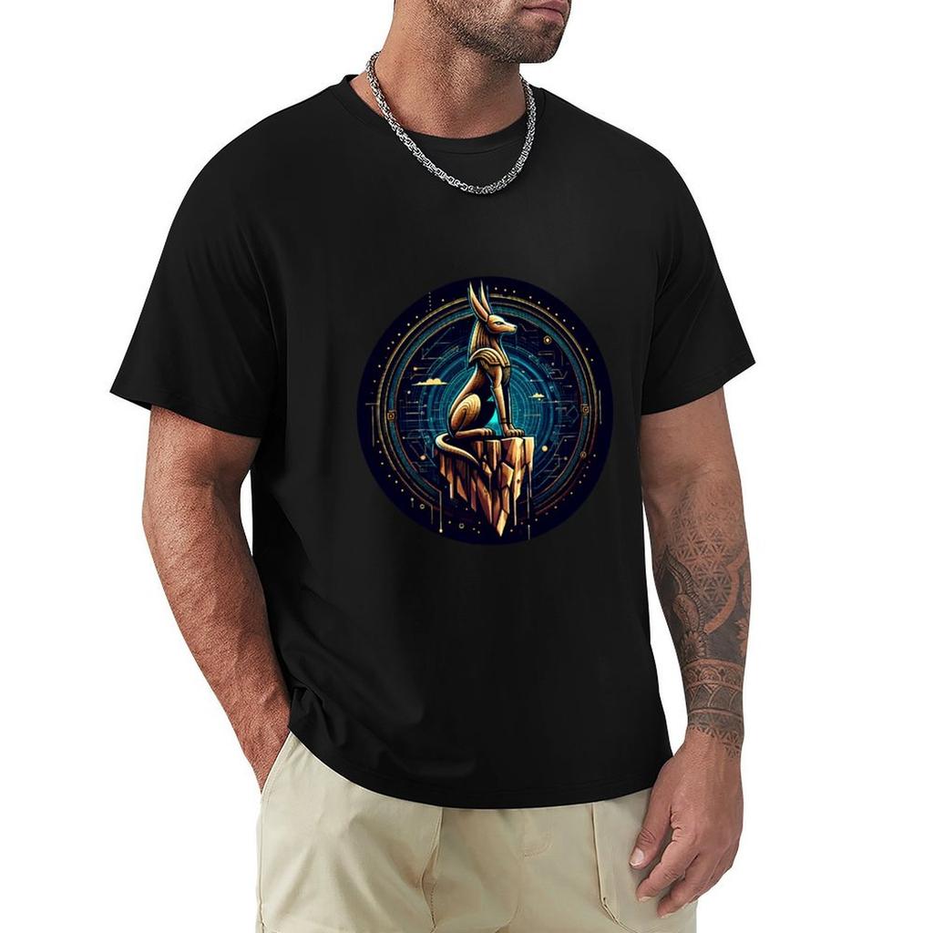 Digital Anubis TShirt Relaxed Casual Short Sleeve Tee
