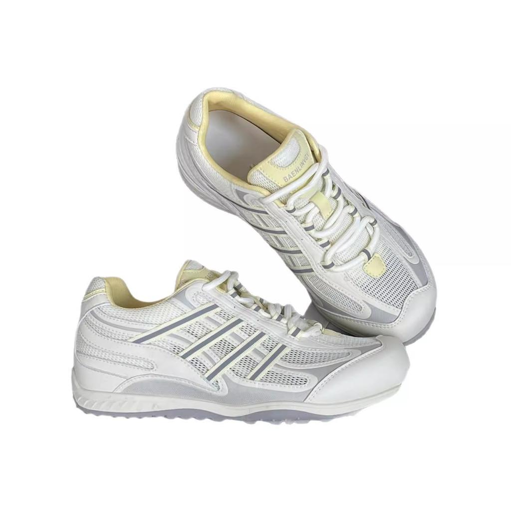 2025 summer new flat-bottomed lightweight Forrest Gump shoes German training shoes breathable mesh lace-up sports and leisure shoes women's soft sole