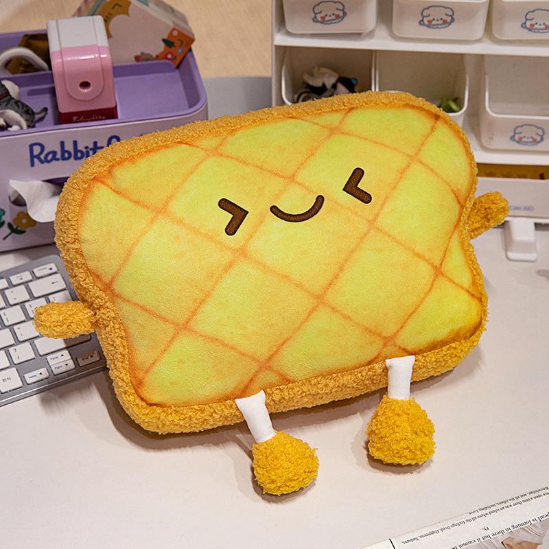 30cm Kawaii Toast Brot Plüschtiere Toastscheibe Stofftier Niedliche Auto-Ruhekissen Auto-Dekoration Nackenkissen Für Mädchen