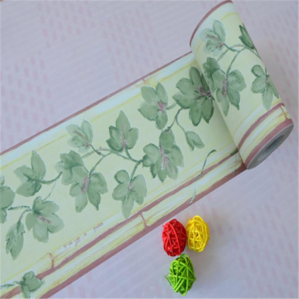 PVC Wallpaper Borders Self Adhesive – Ink Wash Painting Style Waistline Trim Self Adhesive Border