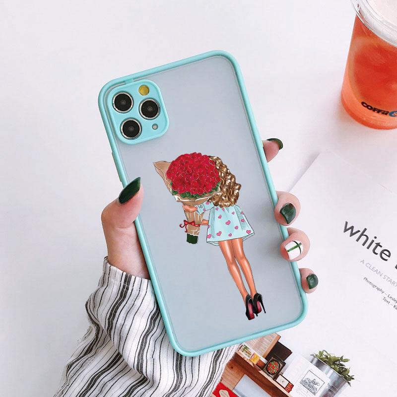 Mode Schönes Mädchen Hülle Für iPhone 16 7 8 Plus SE2 14 15 13 12 11 16 Pro Max Handyhülle Für iPhone X XR XS Stoßfeste Hülle