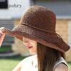 Summer Fashion Women Straw Hat Bow Lady Foldable Sun Hat Visor Cap Panama Style Bucket Cap Strawhat Beach Hat Girl Cap Outdoor