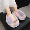 Thick Soled Woolen Slippers for Women In Autumn and Winter, Cotton Slippers for Indoor and Outdoor Wear, Plush Slippers