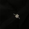 Elegant Korean-Style Rhinestone Square Ring - Retro, Adjustable, Sparkling, and Trendy Index Finger Ring for Women