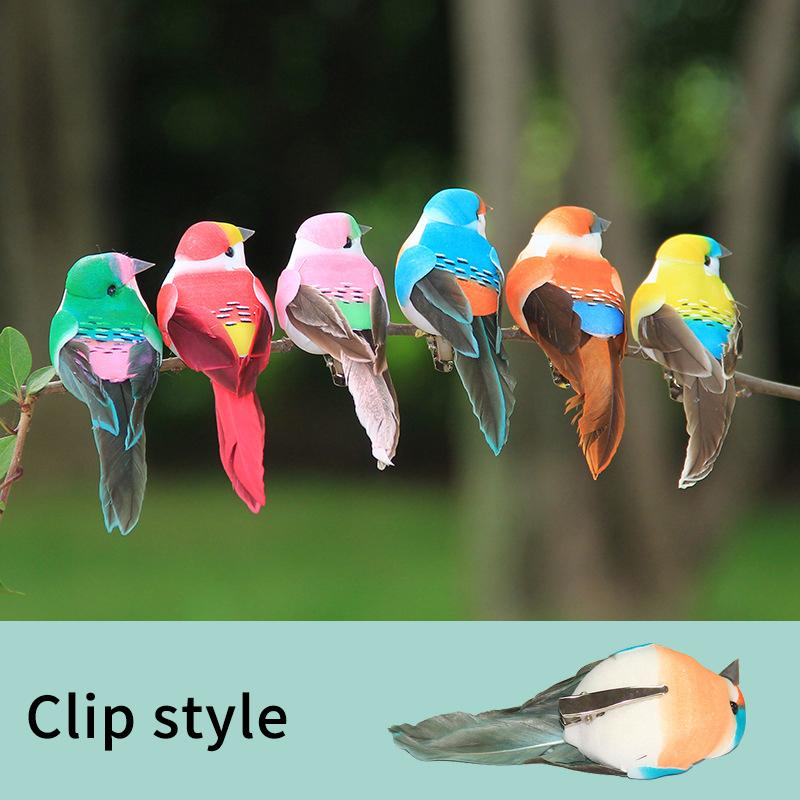 6 Stück Realistische Simulierte Vogeldekoration Mit Natürlichen Federn Und Lebendigen Farben Perfekt Für Garten Hof Haus Party Dekoration Schmuckstück