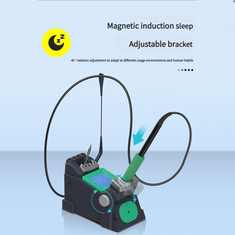 652F Adjustable Welding Station Holder for 210 245 Irons Anti Static Design Adjustable 45° Includes Copper Ball Cleaner