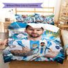 Lionel Messi Pattern Bedding,Quilt Set Quilt Cover Pillowcase Home Birthday Gift(1 * Duvet Cover + 2 * Pillowcase, Without Core)