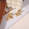 High-End Retro Leaf Stud Earrings: Exquisite, Versatile Metal Ear Ornaments for Women