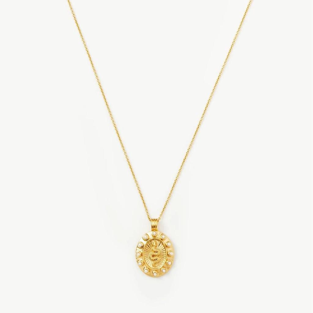Tianhe Stone Blue Multi-Layered Retro Clavicle Necklace with Real Gold Electroplating