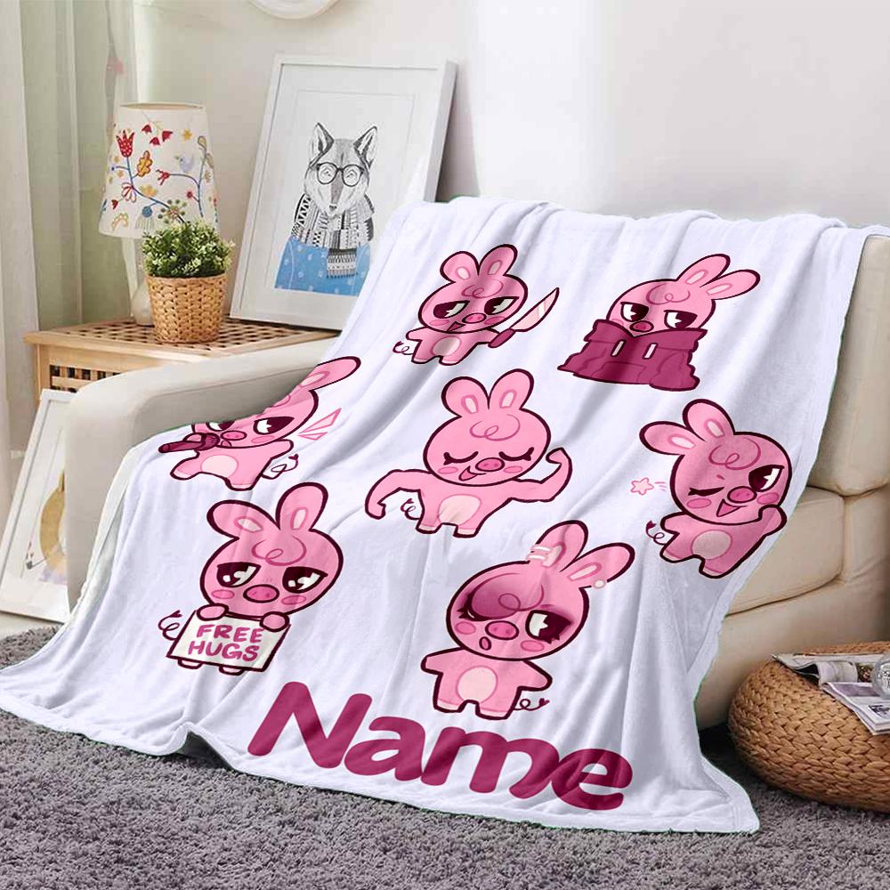 Custom Name Animal Friends Together Party Blanket For Couch Bed Plush Cozy Fuzzy Blanket Super Soft Warm Blankets For Fall And Winter 091641