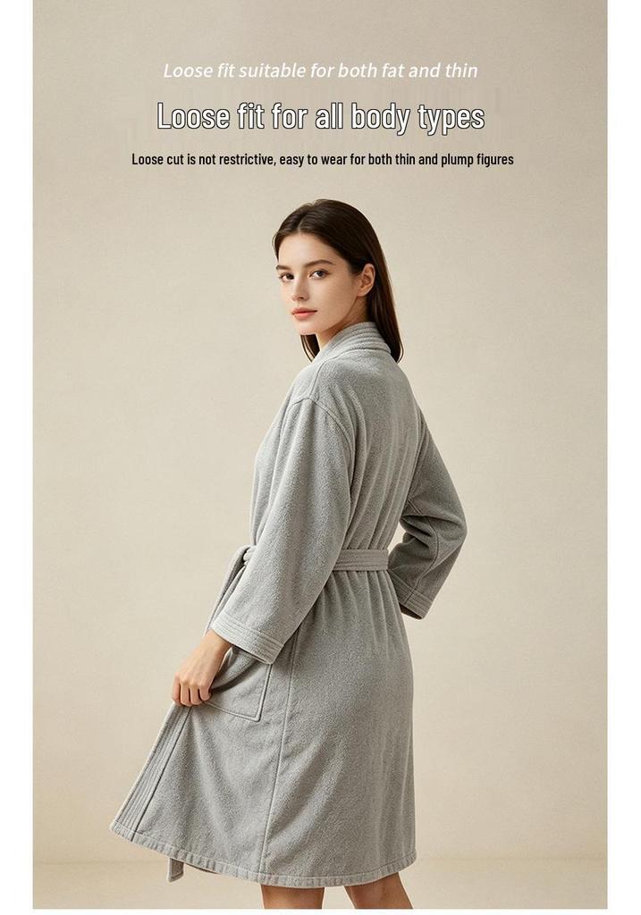 Luxury Cotton Couple Bathrobe: Lightweight, Breathable Pajamas for All Seasons