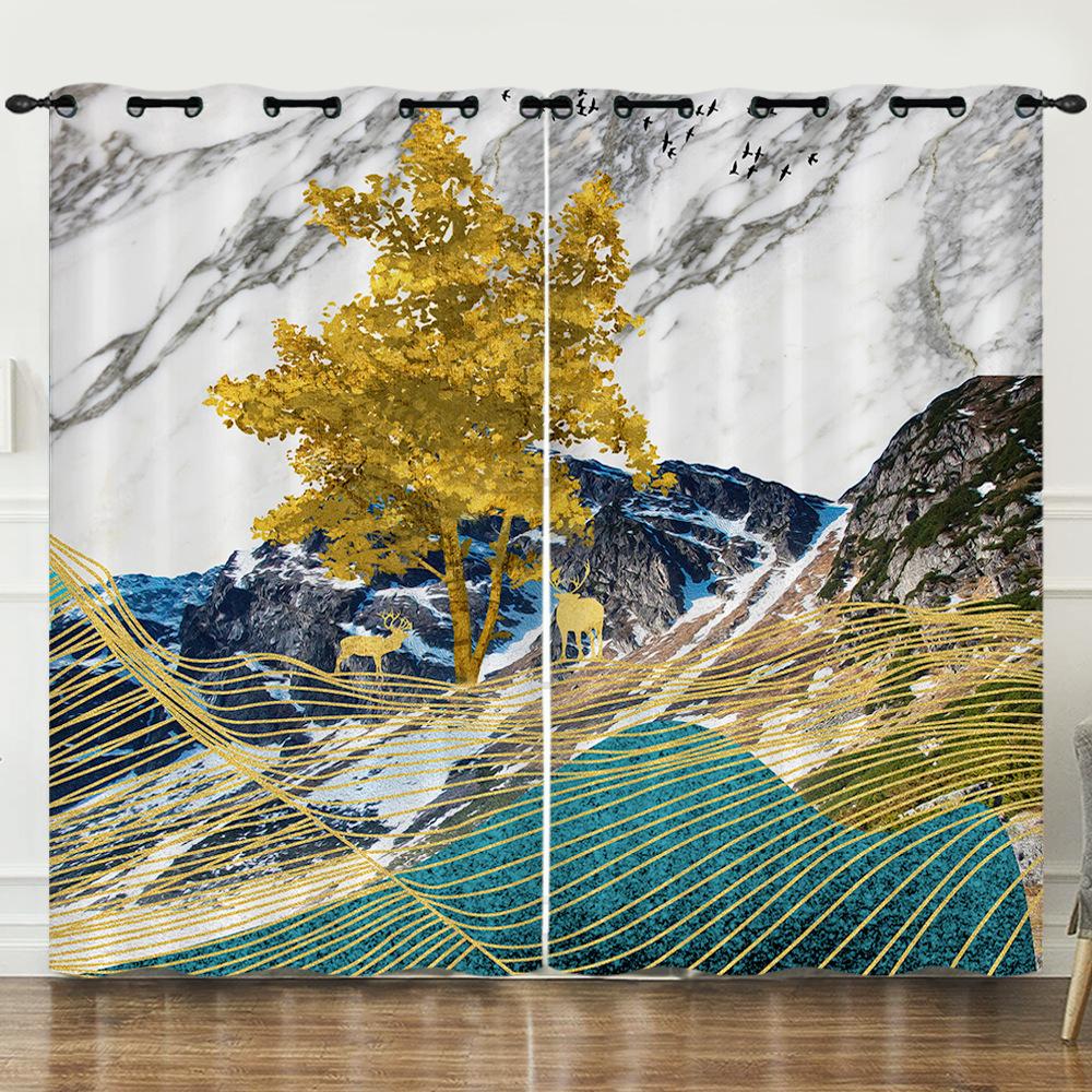 Curtain Animation Cartoon Deer Dream Deer Digital Printing Blackout Curtain Punching