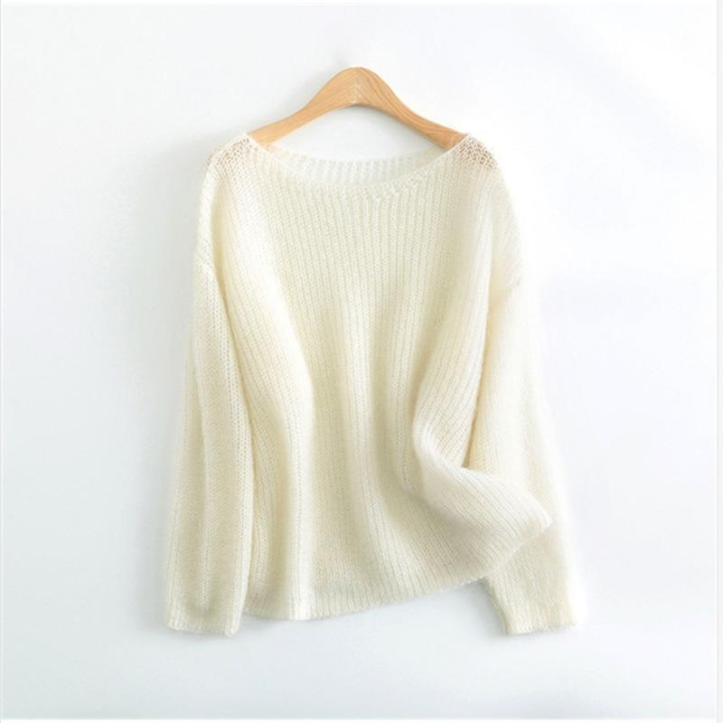 Pulover tricotat moale de primăvară și toamnă Topuri pentru femei Moda largi cu gât rotund Pulovere cu mânecă lungă Pulovere pentru damă Elegant Office Tricotaj pentru damă 26407