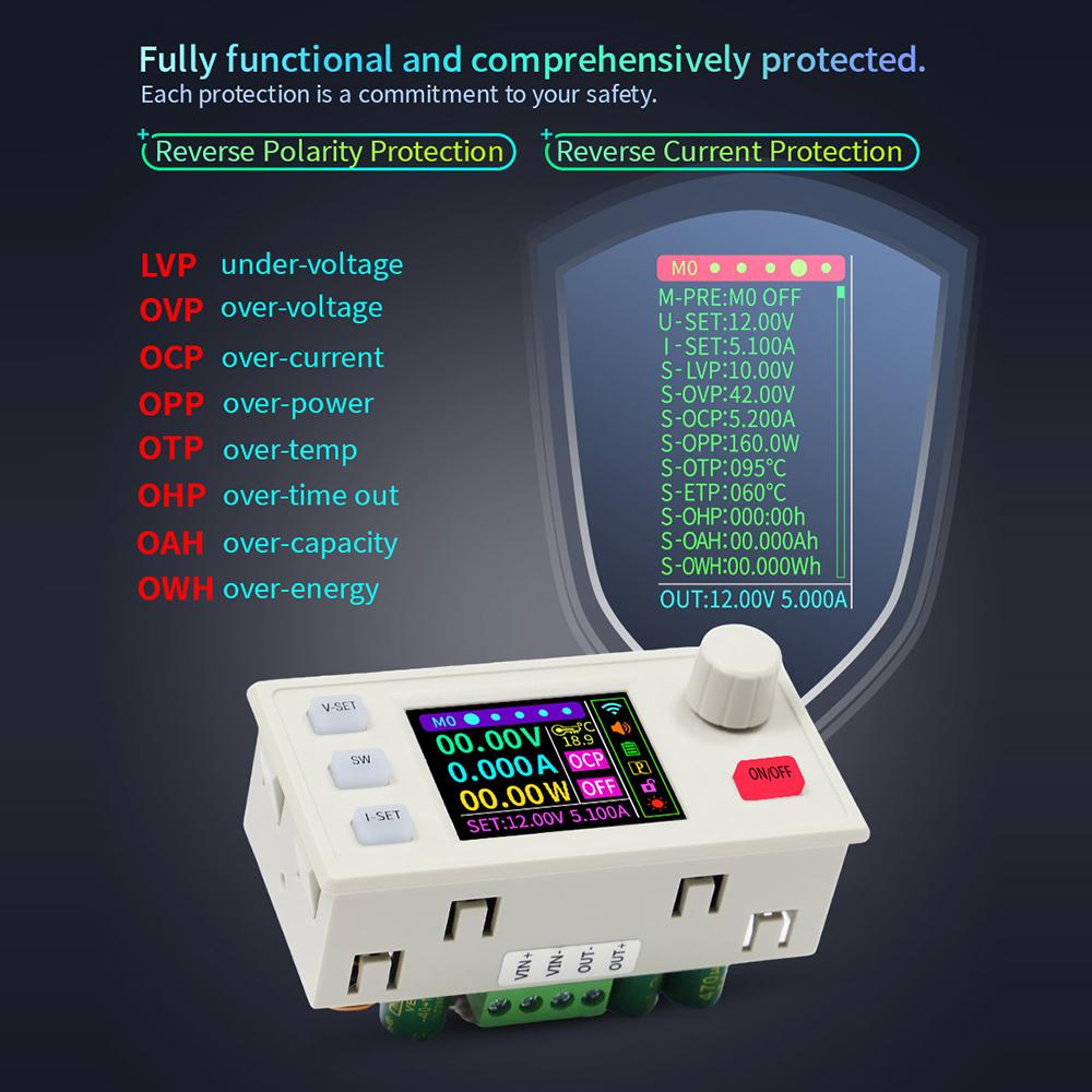SK60S 5A 60W Anti-backflow CNC Adjustable DC Buck Boost Converter Power Supply Module 6-36V to 0-40V CC CV Solar Charge Module