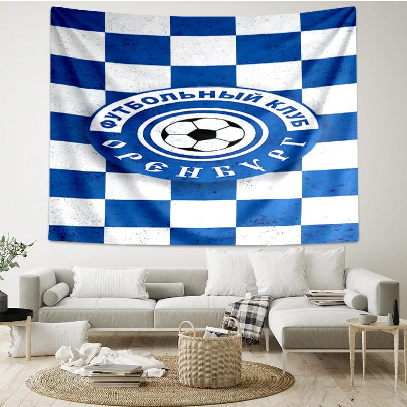 1PC Soccer Club Emblem Design Printed Tapestry Room Decoration Wall Hanging for Living Room Bedroom, Dormitory, Birthday and Christmas Gifts